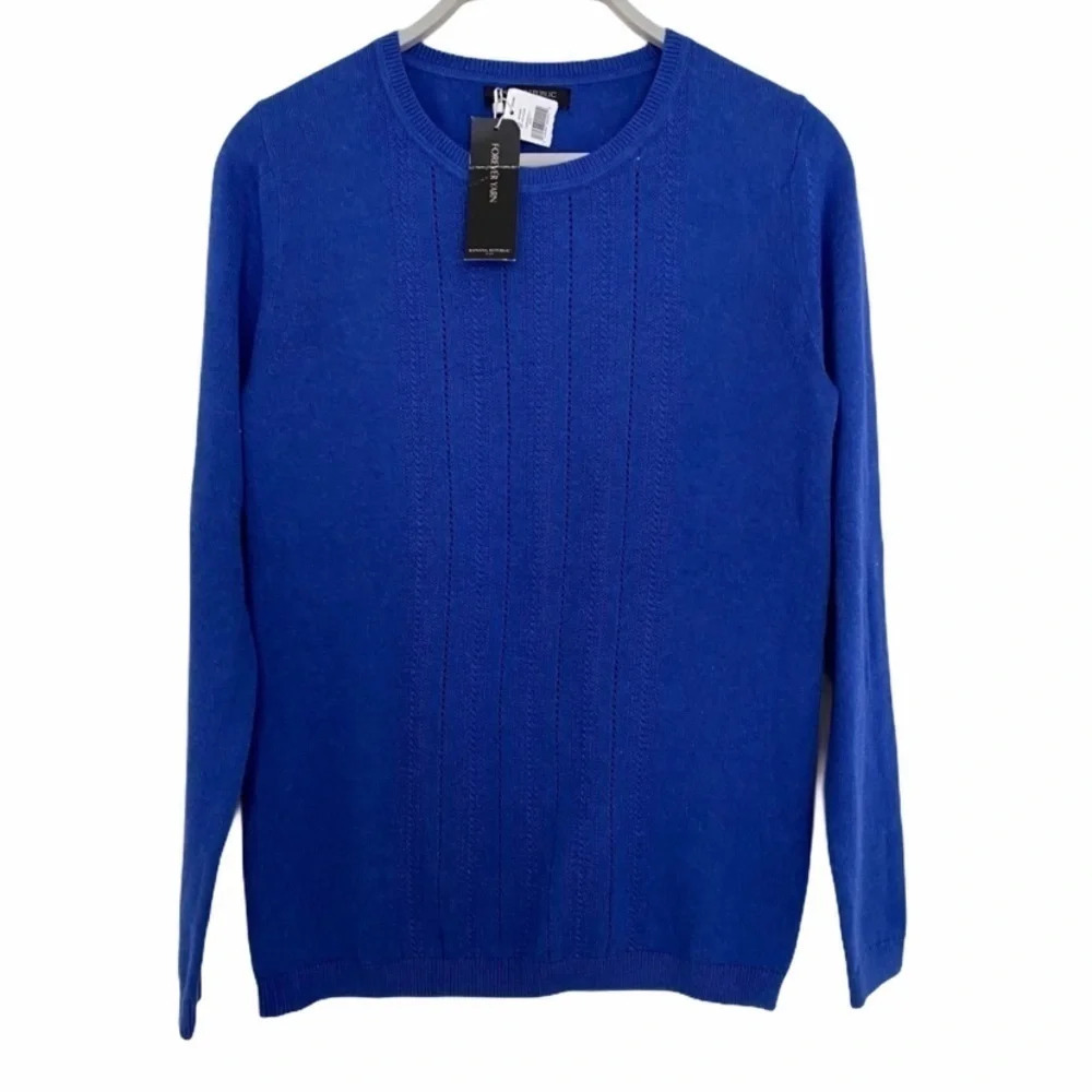 NWT Banana Republic Blue Eyelet Crew Neck Sweater
